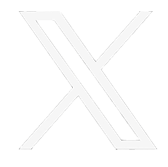 The logo of X (formerly twitter) which is a white uppercase X.